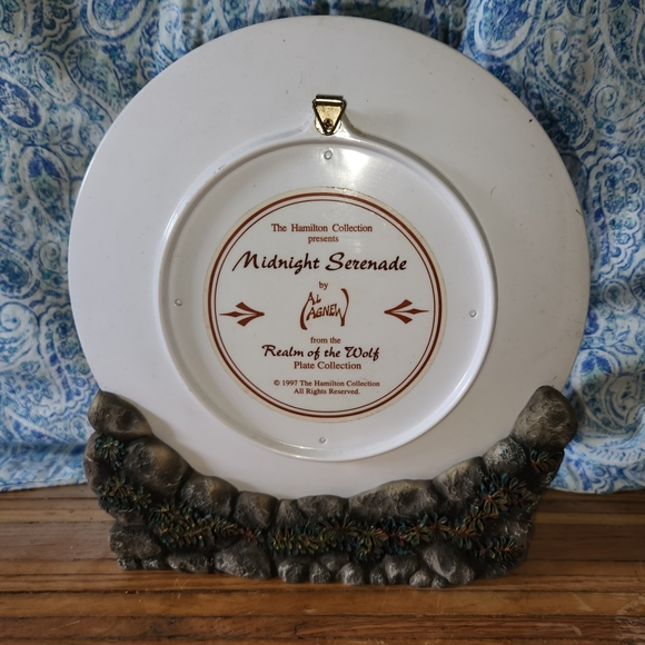 MIDNIGHT SERENADE Realm of the Wolf 3D PLATE Al Agnew Wolves 1997 Hamilton - Picture 2 of 8